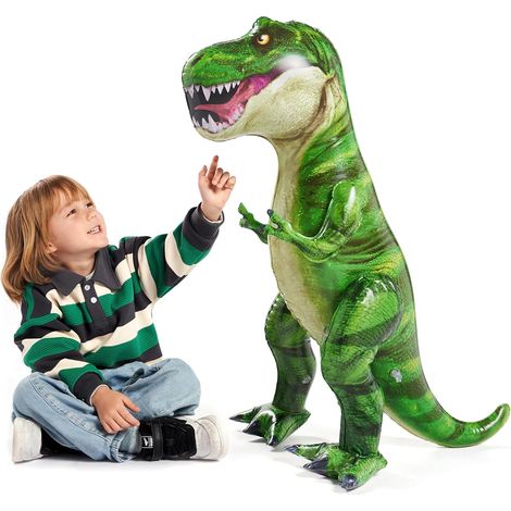 37" T-Rex Inflatable Dinosaur, Tyrannosaurus Rex Inflatable Dinosaur Toy for Pool Party Decorations, Dinosaur Birthday Party Gift for Children and Adults (1/5)