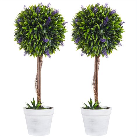 Plante artificielle en pot lot de 2 avec fleurs de lavande et PE (1/5)