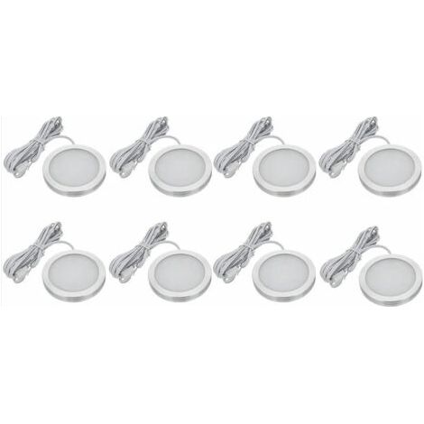 Eclairage pour voiture,Set di 8 Faretti LED interni 12V Dia.59.5mm per cucina roulotte camper VW T4 T5 bianco caldo 3000K