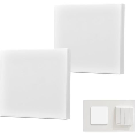 Lot de 2 cache-prises encastrées - 8,6 x 8,6 cm - Blanc - Pour prises ou interrupteurs non utilisés (1/5)