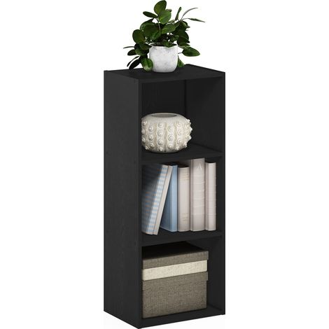 Bibliothèque Étagère de Rangement Cubes à 3 Étages, Bois Noir (1/5)