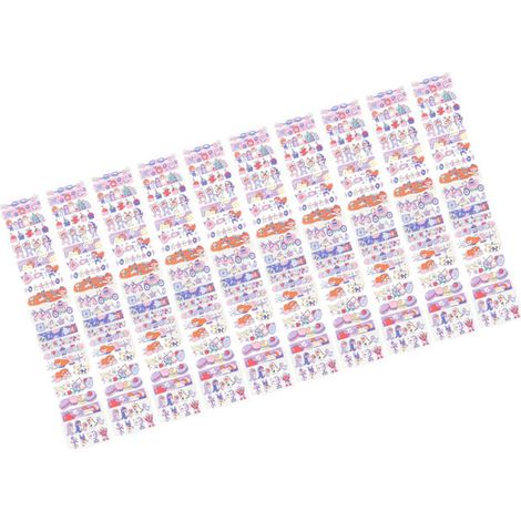 10 feuilles de ruban adhésif PET à longue sangle, autocollants séparateurs, petits autocollants décoratifs mignons de dessin animé pour calendrier type 15 (1/4)
