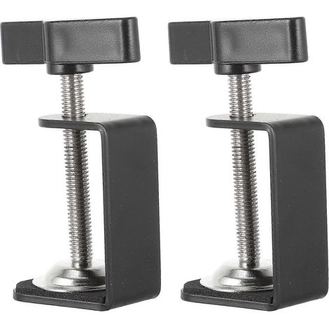 Lot de 2 pinces de fixation de bureau en forme de C, pinces de bureau pratiques, clips de retenue-9.00X5.50X3.50CM-Black
