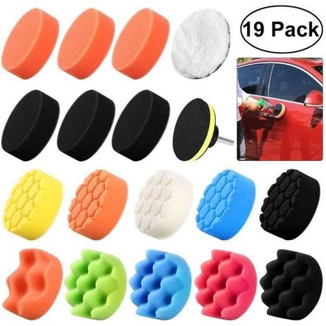 Lustreuse 19Pcs 3Pouces Éponge Polissage Tampons Ensemble De Kit Avec M10 Adaptateur De Forage Pour Polisseuse De Voiture (1/3)