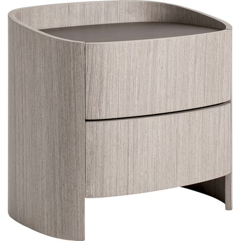 Table de chevet contemporaine grise en bois sablé et fer élégant - Gris sablé élégant (1/5)