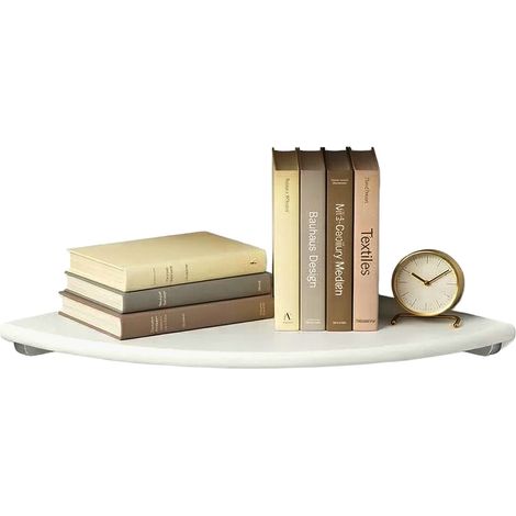 Corner Wall Shelf - Wall-Mounted Walnut Semi-Circle (1/5)