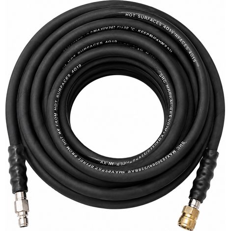 MECAFER Rallonge de Tuyau en Caoutchouc pour Nettoyeur Haute Pression 476018 290 bar Longueur 15 m Coloris Noir Diametre 10 mm Temperature Max 50C (1/5)