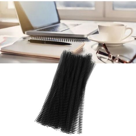100 Einzeldraht-Metallringe für die A4-Papierbindung, 12,7 mm Durchmesser, 48 Zähne, Bindeverhältnis 4:1, Bindekapazität 90 Blatt, Spiralbindung, schwarze Spirale. (1/5)