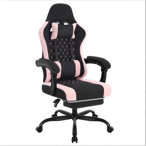 Fauteuil de bureau ergonomique avec fonction massage, revêtement en tissu mesh respirant, structure métallique, 70 x 70 x 127 cm (1/5)
