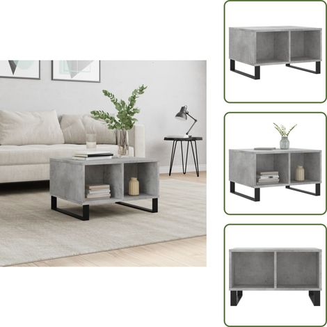 The Living Store Couchtisch Betongrau 60x50x36,5 cm Holzwerkstoff - Couchtisch - Wohnzimmerstil - Holzwerkstoff Möbel - Grau Sofa Tisch - Side Table (1/5)