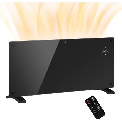 Calefactor de convección de 2000 W, temperatura regulable con mando a distancia, temporizador de 24 horas y semanal, color negro. (1/5)