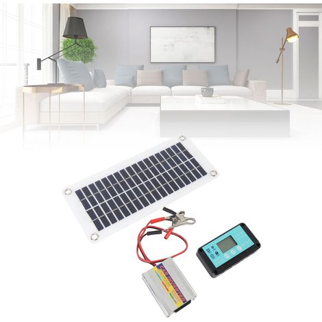 Panneau Solaire 30W avec Convertisseur 220W 12V pour Voiture à 220V Système de Production d'Électricité Photovoltaïque pour Maison et Voiture (1/5)