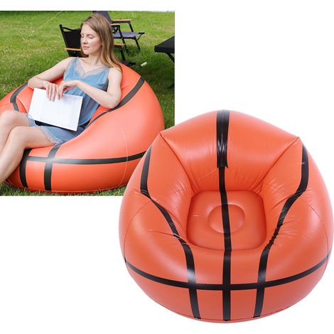 Fauteuil gonflable de basket-ball en PVC, canapé gonflable portable pour chambre, balcon, plage, piscine, fête, intérieur et extérieur, orange (1/5)