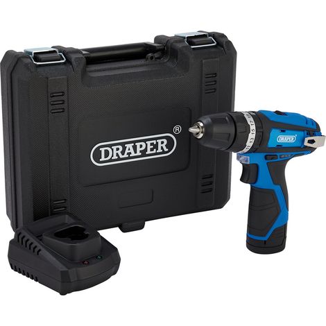 Draper 12V Combi Drill Kit with 1.5Ah Battery, Fast Charger, and 10mm Keyless Chuck (1/4)