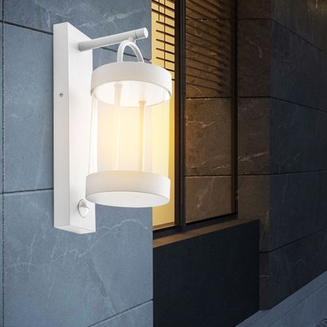 LED Wandlampe Außenleuchte Fassadenlampe weiß Laterne Haustürleuchte, Aluminium, 1x LED warmweiß, HxBxD 33x18,5x12,5 cm