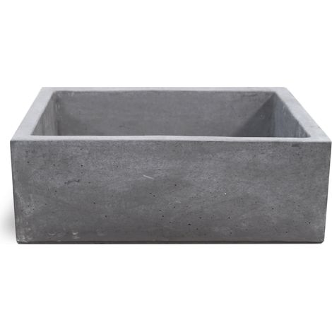 Lavello da Giardino Senza Rubinetto in Cemento Granulato di Marmo Madrid Nero Antracite (1/3)