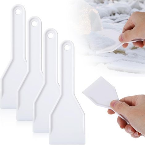 Set mit 4 Eiskratzern aus Kunststoff für Kühlschrank und Gefrierschrank – Eiskratzer zum Entfernen von Eis und Schnee – Effektiver Reinigungsschaber für den Kühlschrank (1/5)