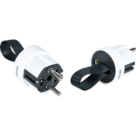 Extraflacher 2P+TT Schukostecker mit Frontausgang (16A 250V IP20) weiß