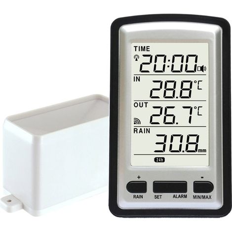 Pluviomètre électronique,Pluviomètre sans fil Portable Haute Précision Radio Contrôlé Numérique Pluviomètre Outil de Mesure (1/5)