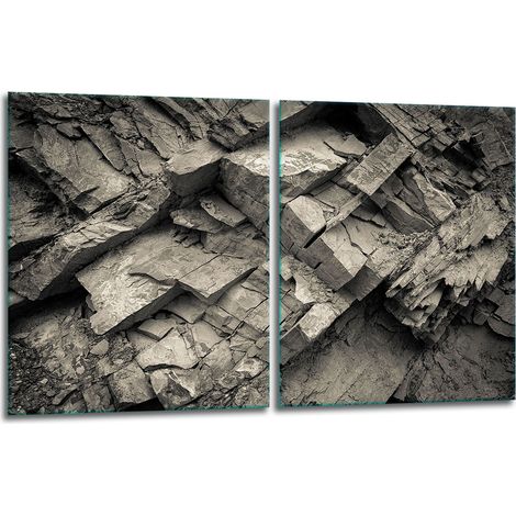 2x Glas-Schutzplatte für Herd 40x52 ROCK (1/5)