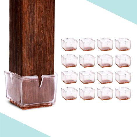 16 Protecteurs Sol Carrés Feutre pour Pieds Chaise (1/5)