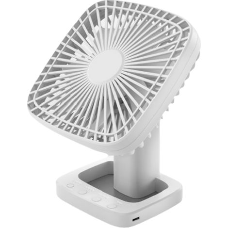 Ventilateur De Bureau Portable - USB Rechargeable - 4 Vitesses - Minuterie 1 2 4 H - Batterie Intégrée 5000 mAh - 90° Inclinaison - Silencieux 40 dB - 320 g