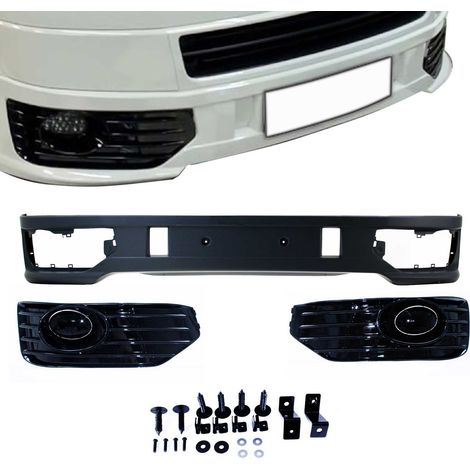JOM Lèvre de spoiler avant convient pour Volkswagen T5 Facelift 2009-2015 ABS 3x