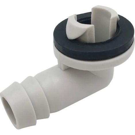 Raccord tuyau drainage avec joint caoutchouc pour climatiseur, plastique, 15mm/0.6in, 46mm, adaptateur évacuation d'eau, accessoire pompe à chaleur, raccord universel flexible. (1/5)