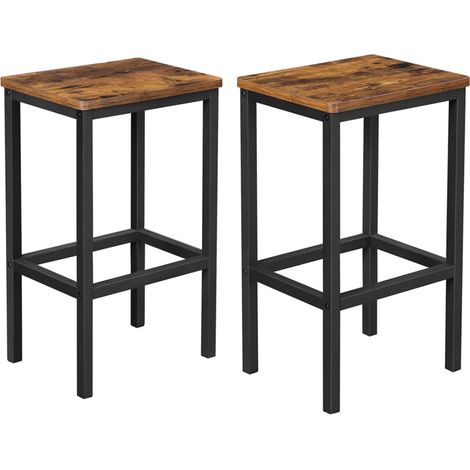 Set di 2 sgabelli da bar/sgabelli alti in stile industriale per cucina sala da pranzo soggiorno 40 x 30 x 65 cm marrone 120006199