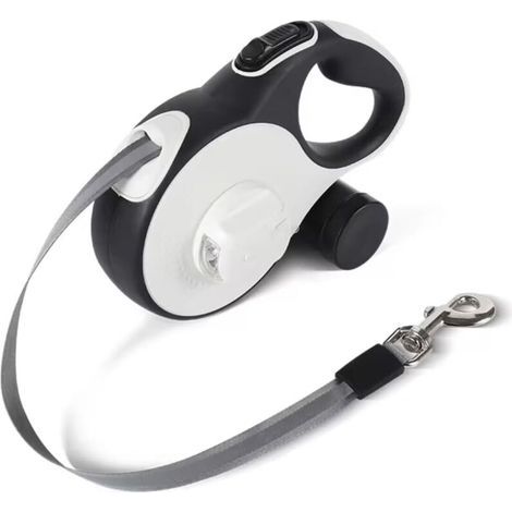 Einziehbare Hundeleine mit LED-Licht, 16-gliedrige Leine, rutschfester Griff, 360°-Drehung ohne Umkippen (1/5)