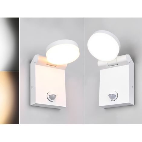 2er Set LED Außenwandleuchten Höhe 19cm, Weiß mit Bewegungsmelder (1/5)