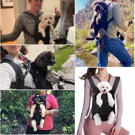 Sac de Transport pour Animaux, Sac à Dos pour Chien - Sac Ajustable Pet Front Cat Dog Carrier Backpack, Transport Sac à Dos pour Animaux de Compagnie pour Voyager/Randonnée/Camping -XL Noir (1/5)