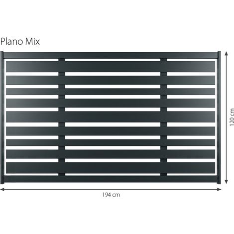 Minka Zaunserie Plano Mix 194 x 120cm Aluminium Gartenzaun in Anthrazit (1/3)