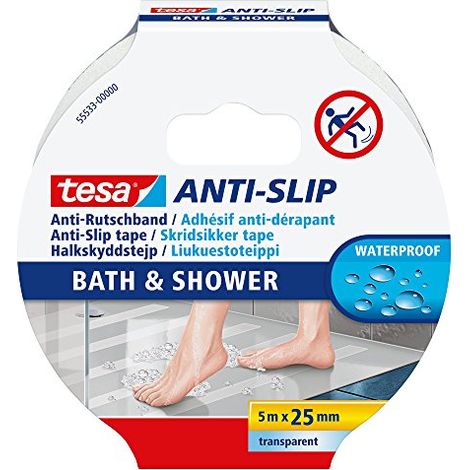 Tesa Bath & Shower cinta adhesiva antideslizante transparente 25 cm