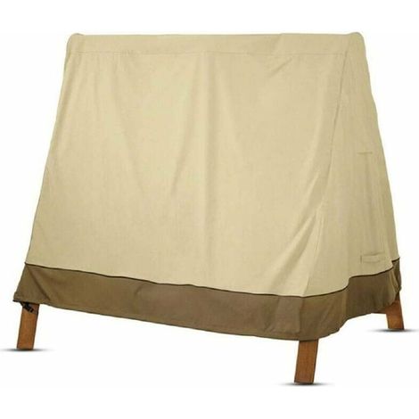 Copertura per Altalena da Giardino a 3 Posti Impermeabile, Telo per Sedile per Altalena Oxford Protezione UV 210D Copertura per Altalena per Esterni,Beige,182x139x170cm LO-Ron (1/5)