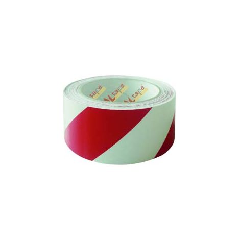 NASTRO SEGNALETICO ADESIVO IN PVC BIANCO/ROSSO- - mm.50h. rotoli da mt.33 - 6 pezzi FEUDO