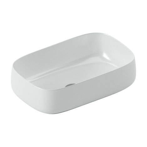 Lavabo Cognac Quadro appoggio cm. 55x35 senza foro in ceramica (1/4)