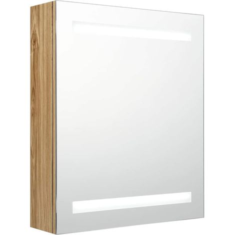 Maison Exclusive - Armoire de salle de bain à miroir LED chêne 50x14x60 cm (1/5)