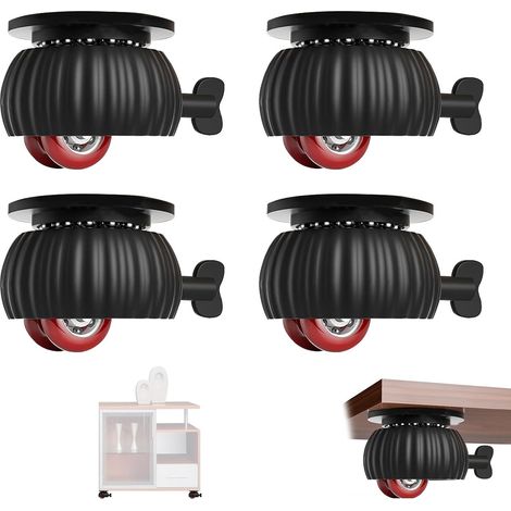 Ruedas giratorias para muebles, ruedas fijas, ruedas giratorias con freno para muebles pequeños, cubos de basura, mini muebles, palets, juego de 4 (1/5)