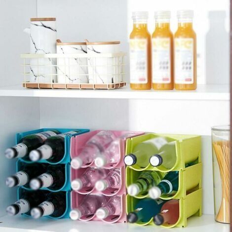 Lot de 3 réfrigérateur organisateur boîte de rangement congélateur garde-manger bière bleu bouteille boisson boîte de rangement (1/4)