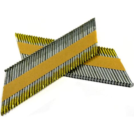 Clavos para clavadoras, recubiertos de papel, 3,1 x 90 mm, 34°, 2000 unidades, galvanizados, anillados. (1/5)
