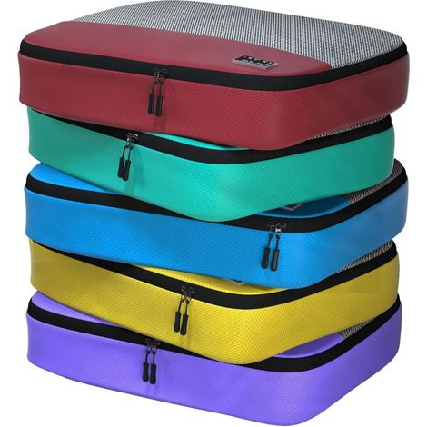 Grands cubes d'emballage pour voyage - 5 cubes d'emballage pour valises - sacs de rangement légers pour bagages (1/5)