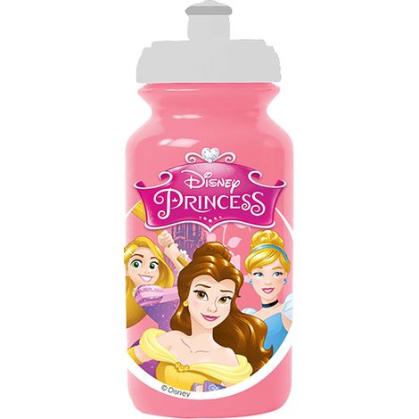 Borraccia rosa per bambine in plastica Disney Principesse da 380 ml con chiusura antigoccia e banda antiscivolo (1/2)