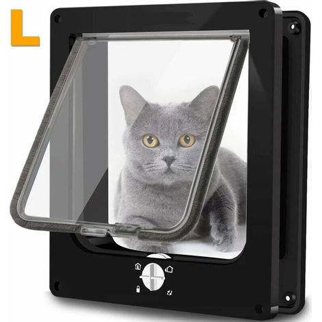 Chatière pour Chat, Porte pour Animaux de Compagnie magnétique avec Serrure rotative à 4 Voies pour Chats, Chatons et Chatons, Version améliorée Taille intérieure: 19,5 x 5,5 cm- BLOW (1/4)