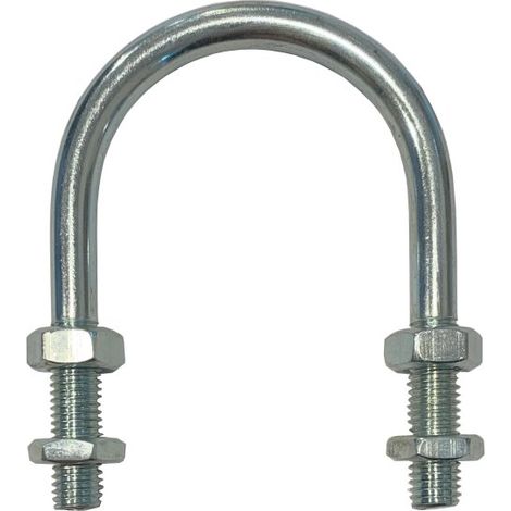 U-Bolt M8 x 55mm Thread, 176 mm Inside Diam, 199 mm Inside Height Yellow Zinc Plated (1/2)