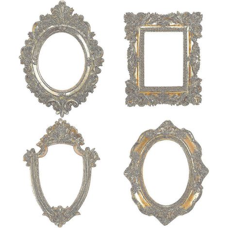 Lot de 4 cadres photo vintage, cadres muraux et cadres à poser, style antique, pour Noël ou les fêtes. (1/5)