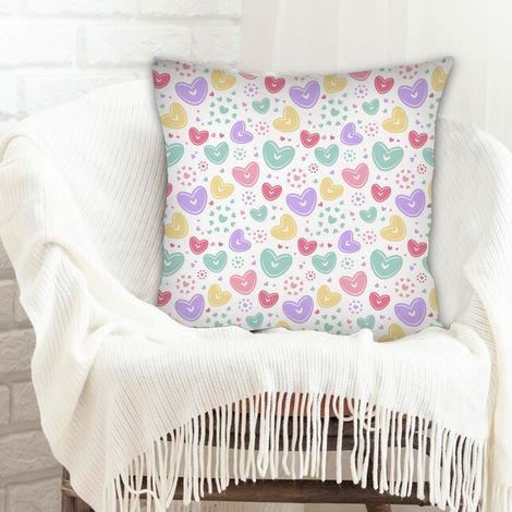 Housse de coussin 45x45 cm carrée rustique pour canapé ou lit décoration de la saint-valentin (1/5)
