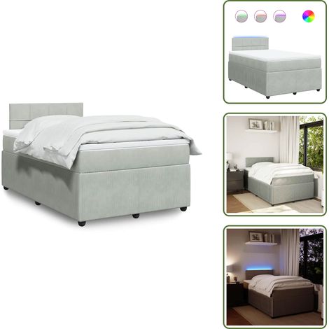 Sommier à lattes de lit et matelas gris clair 120x190cm velours - Sommier À Lattes De Lit - Sommiers À Lattes De Lit - Lit - Meuble De Chambre À Coucher (1/5)