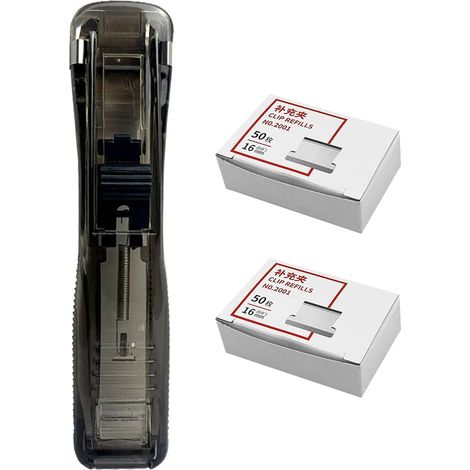 Agrafeuse portable noire Healvian avec 100 agrafes de rechange (1/5)