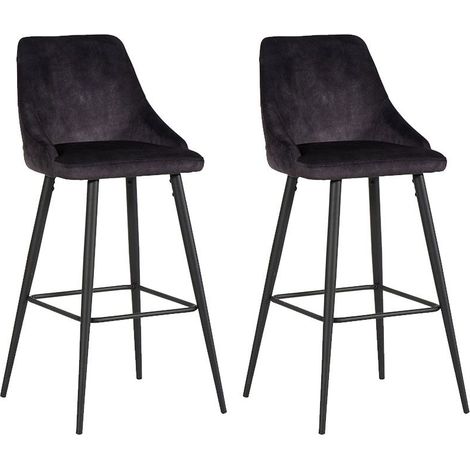 Lot 2 chaises de bar velours CASITA CHABARLOU3ANT (1/2)